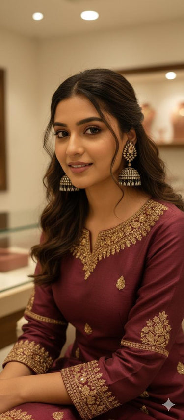 Champagne Diamond Jhumka Earrings